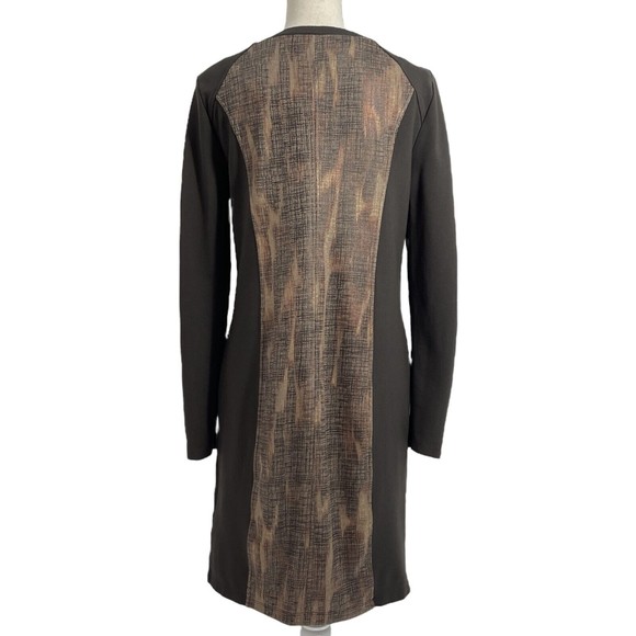 Tribal Womens Long Sleeve Zip Up Bronze Metallic Brown Midi Sheath Dress Size 8 - Picture 2 of 10